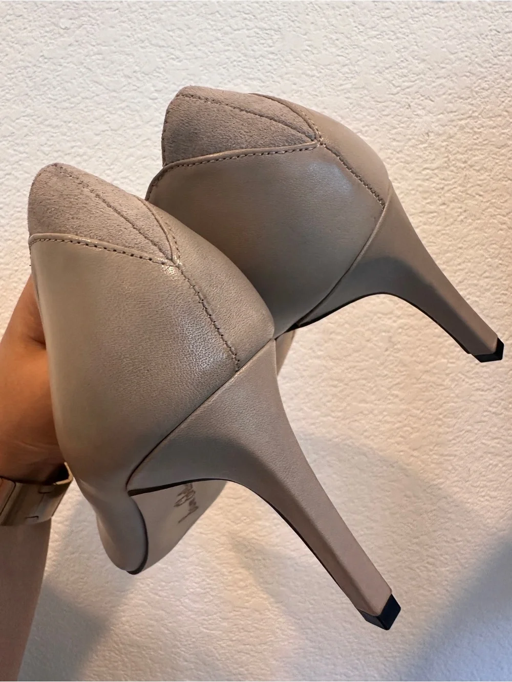 Sam Edelman Hazel Leather Pointed Toe Pumps | Taupe | Women’s Size 11